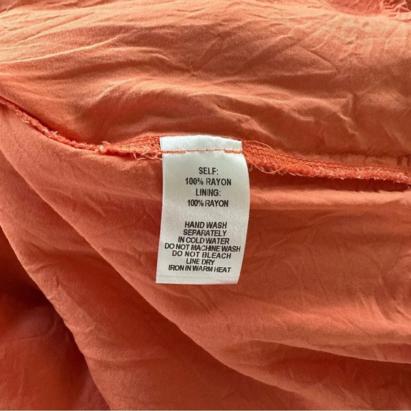 Lulu's Coral Sea Day Skater Dress Tie Front V-neck Flutter Sleeve Size Large - Picture 7 of 9